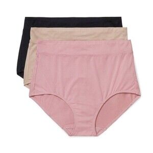 NWT Warners Blissful Benefits Breathable Underwear 3 Pack XL Black, Nude, Pink